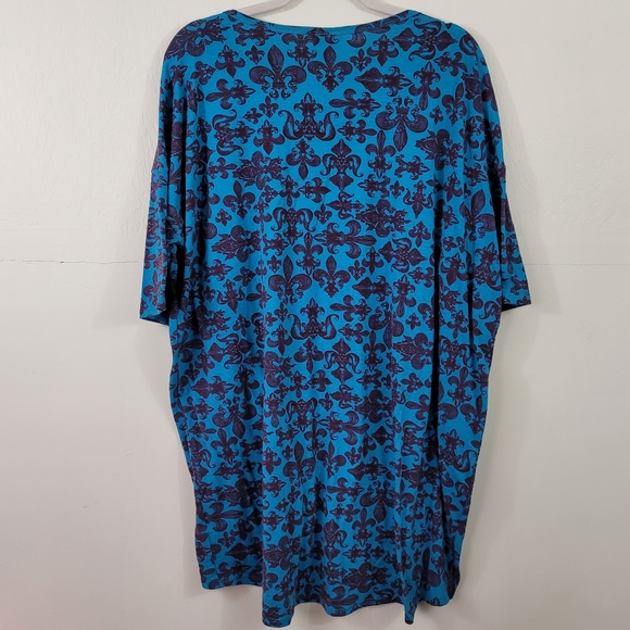 NOT FOR SALE Lularoe Irma Hi Low Tunic Top Fleur-De-Lis Sz XL - Picture 3 of 11